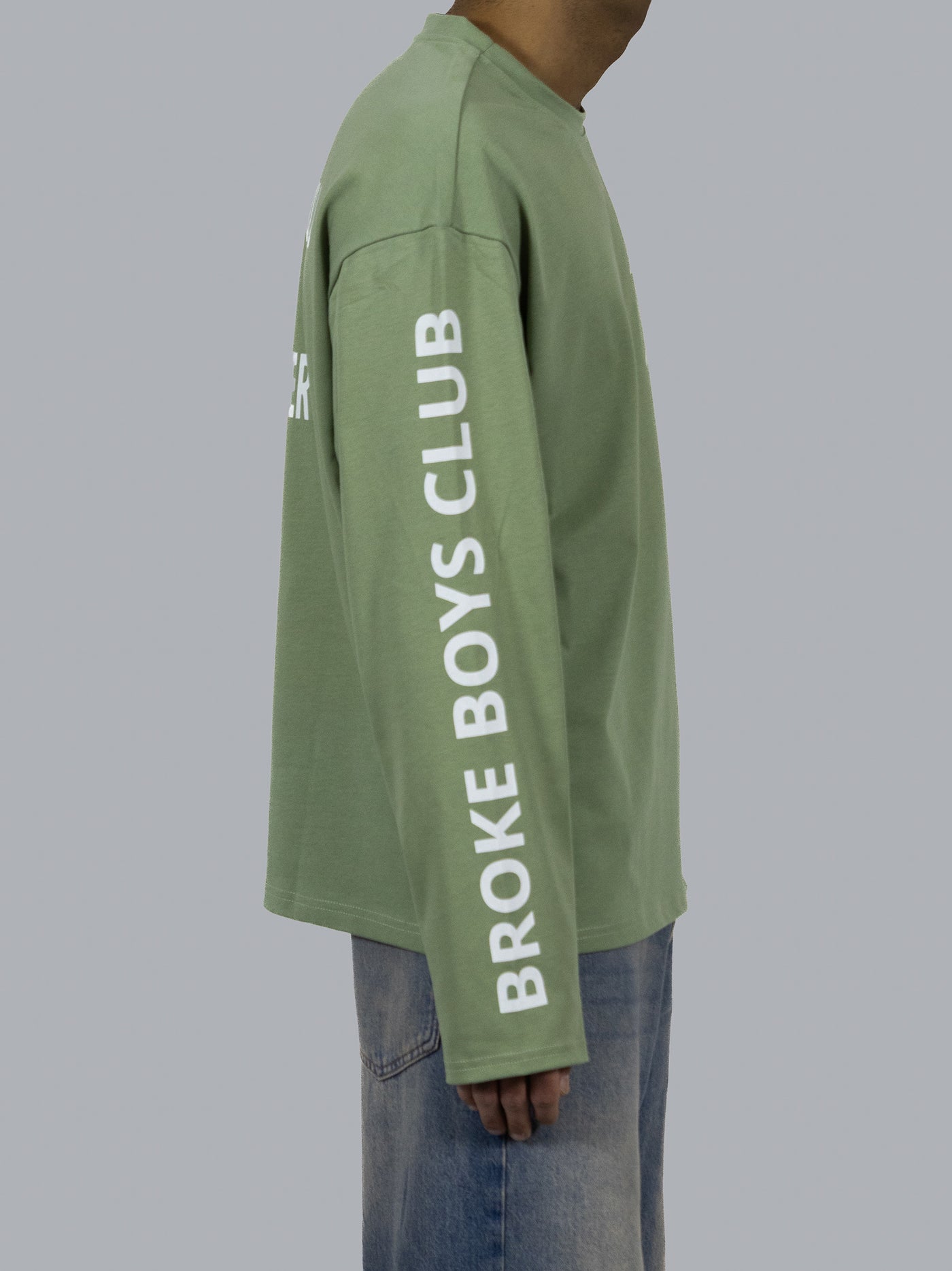 Broke Boys Club oversized longsleeve olijf groen