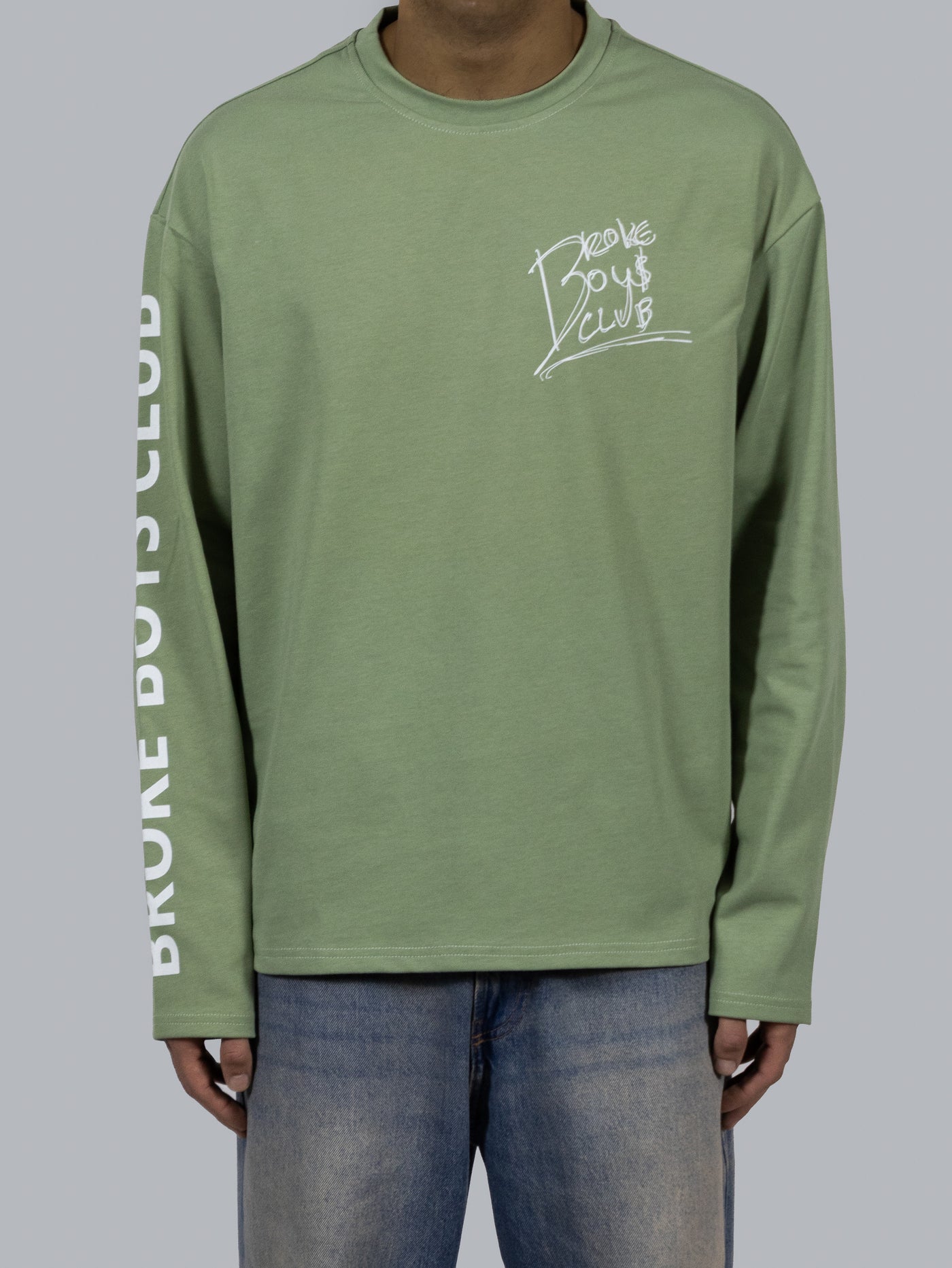 Broke Boys Club oversized longsleeve olijf groen