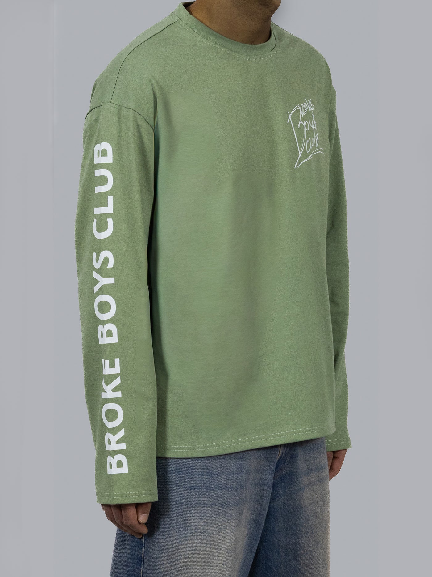 Broke Boys Club oversized longsleeve olijf groen