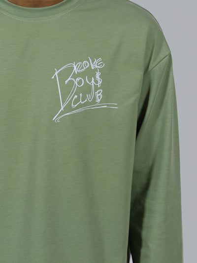 Broke Boys Club oversized longsleeve olijf groen