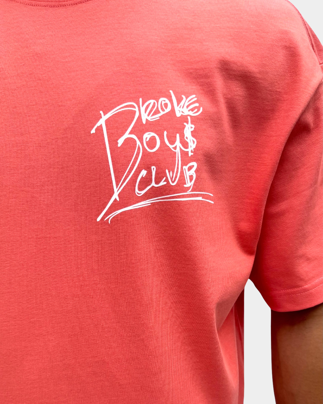 Broke Boys Club oversized T-shirt peach oranje